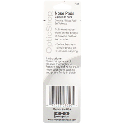 OpticShop Self Adhesive Nose Pads, 15 Ct
