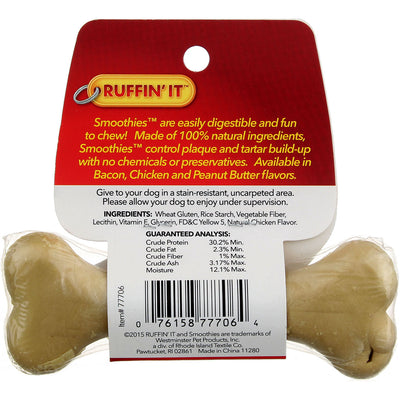 Ruffin' It Smoothies Digestible Dog Chews, Chicken, 2.3 oz