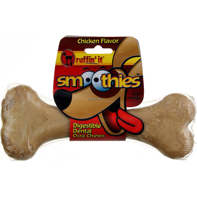Ruffin' It Smoothies Digestible Dental Dog Chews, Chicken, 7 oz