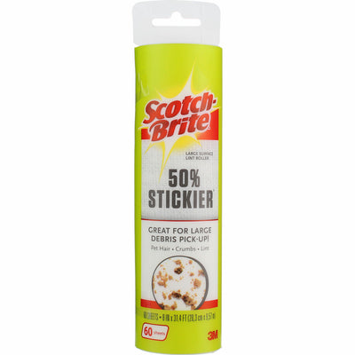 Scotch-Brite 50% Stickier Large Surface Lint Roller Refill, 60 Ct