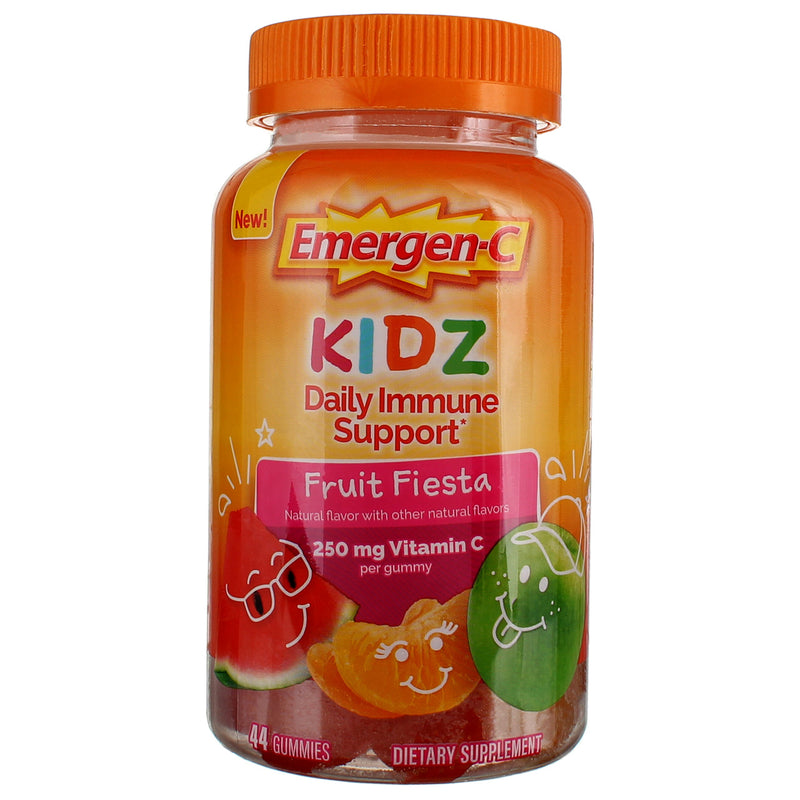 Emergen-C Kidz Daily Immune Support Vitamin C Supplements, Fruit Fiesta, 250 mg, 44 Ct