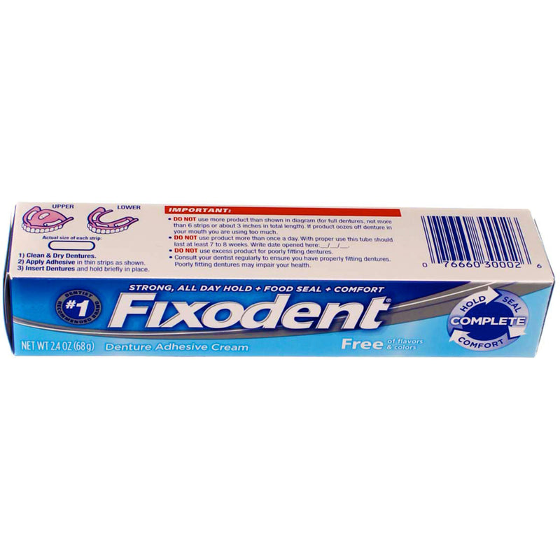 Fixodent Complete Denture Adhesive Cream, Unflavored