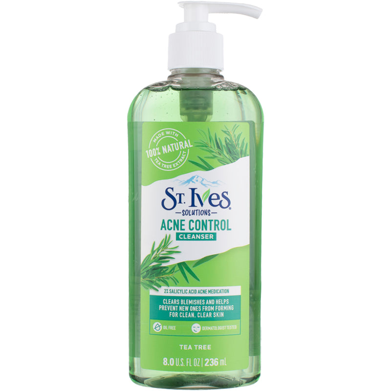 St. Ives Acne Control Face Cleanser, 2% Salicylic Acid, 100% Natural Tea Tree Extract, 8 oz