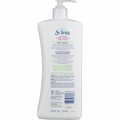 St. Ives Softening Hand & Body Lotion Moisturizer for Dry Skin Coconut & Orchid
