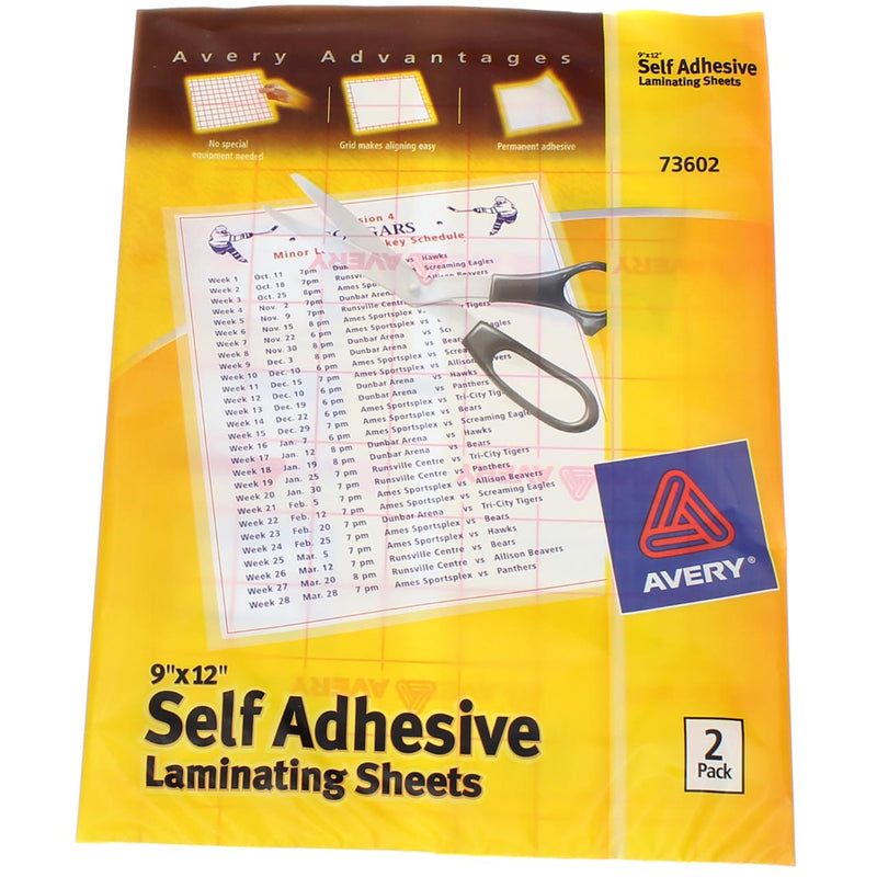 Avery Self Adhesive Self Adhesive Laminating Sheets, 2 Ct