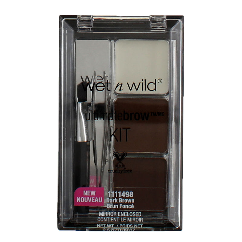 Wet n Wild Ultimate Brow Eyebrown Kit, Dark Brown 1111498, 0.09 oz