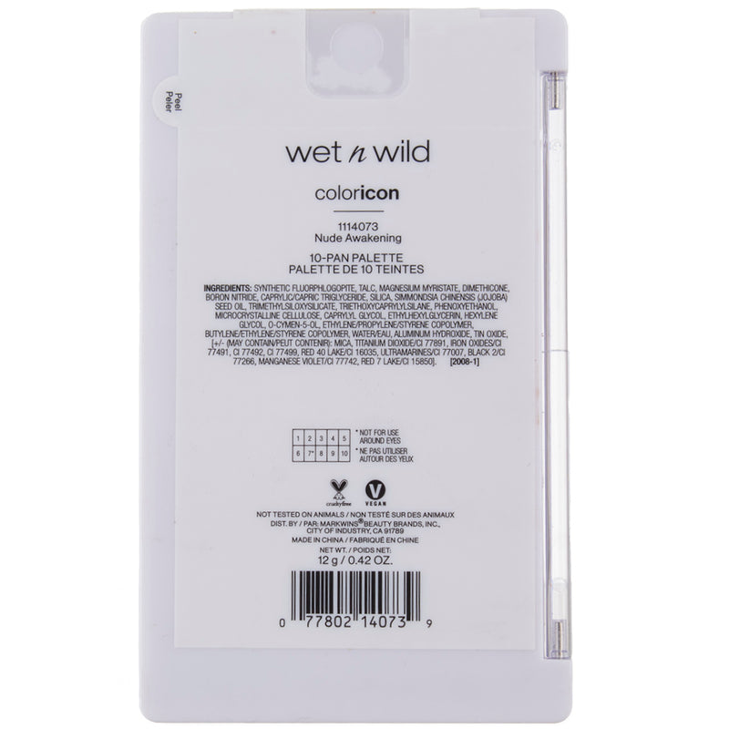 Wet n Wild Color Icon 10-Pan Eyeshadow Palette, Nude Awakening, 0.42 oz