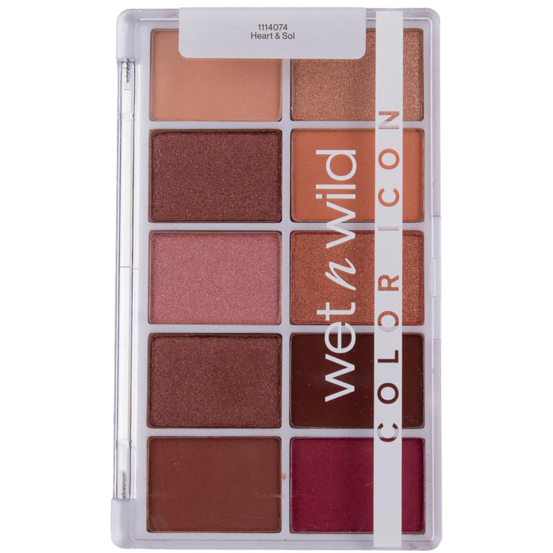 Wet n Wild Color Icon 10-Pan Eyeshadow Palette, Heart & Sol, 0.42 oz