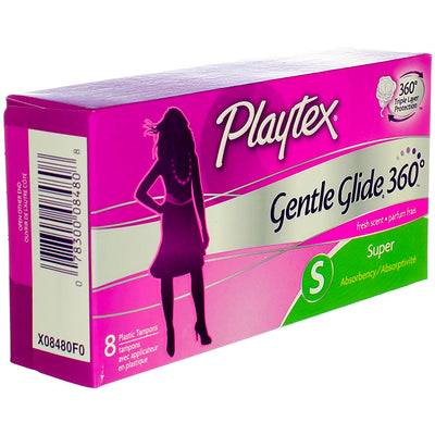 Playtex Gentle Glide Tampons, Super, Fresh Scent, 8 Ct