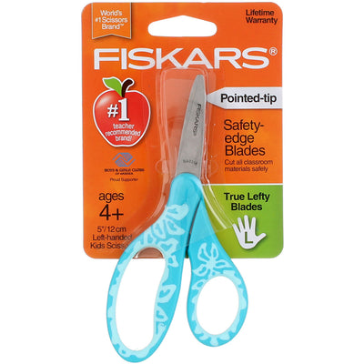 Fiskars Softgrip Left-handed Pointed-tip Kids Scissors (5") 94337097J - Assorted color
