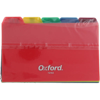 Oxford Index Card Dividers, 3in X 5in, Poly Construction, Multiple Colors 73153, 25 Ct