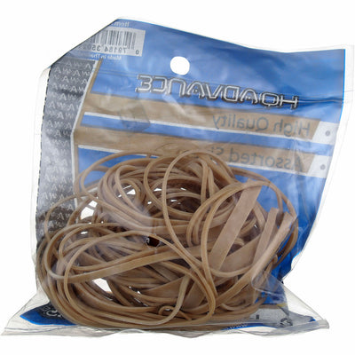 HQ Advance High Quality Rubber Bands, Assorted Sizes, Tan, 1.5 oz