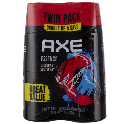 Axe Body Spray Aerosol Deodorant, Essence, 4 oz, 2 Ct