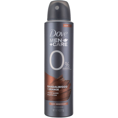 Dove Men + Care Plant-Based Deodorant Spray, Sandalwood & Orange, 4 oz