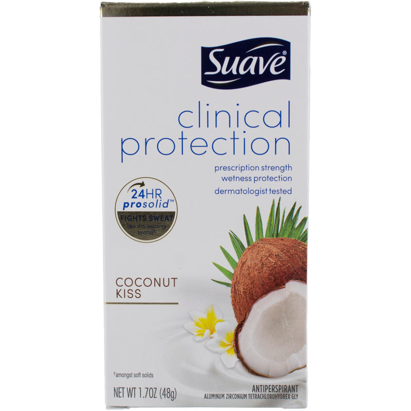 Suave Clinial Protection Deodorant Stick, Coconut Kiss, 1.7 oz