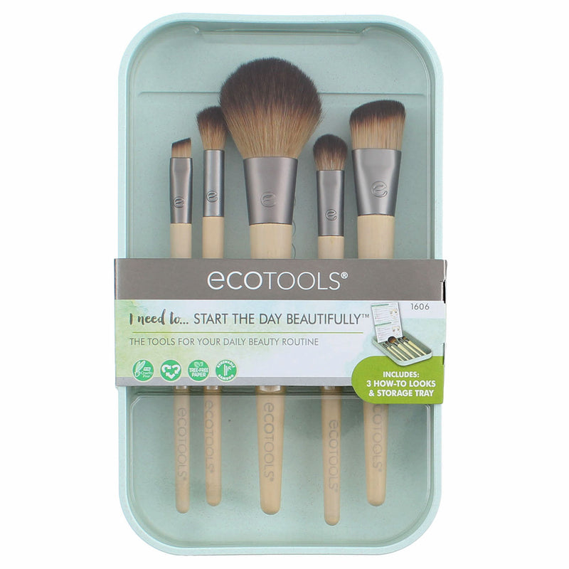 Ecotools Start The Day Beautifully Makeup Brushes, 5 Ct 5.5 oz