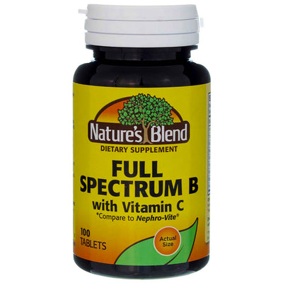 Nature's Blend Full Spectrum B + Vitamin C Tablets, 100 Ct
