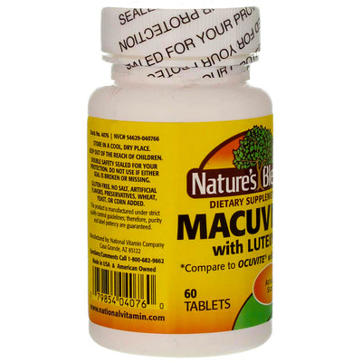Nature's Blend Macuvite + Lutein Tablets, 60 Ct
