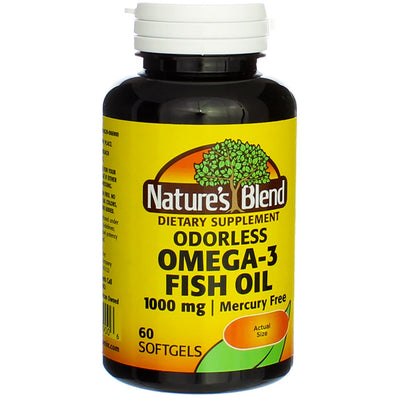 Nature's Blend Omega-3 Fish Oil Odorless Soft Gels, 1000 mg, 60 Ct