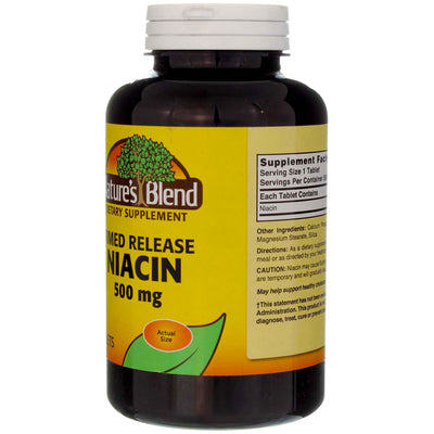 Nature's Blend Niacin Timed Release Tablets, 500 mg, 300 Ct