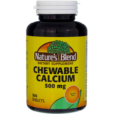 Nature's Blend Calcium Chewable Tablets, Bavarian Cream, 500 mg, 100 Ct