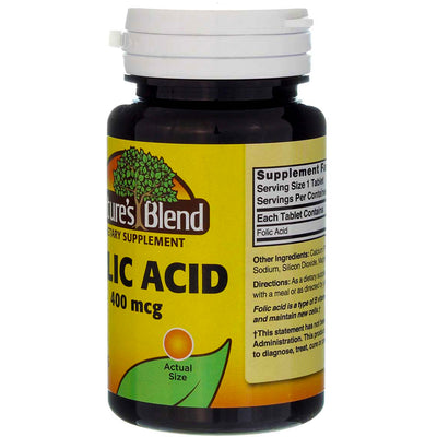 Nature's Blend Folic Acid Tablets, 400 mcg, 250 Ct