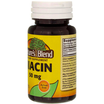Nature's Blend Niacin Tablets, 50 mg, 100 Ct