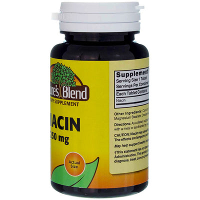 Nature's Blend Niacin Tablets, 250 mg, 100 Ct