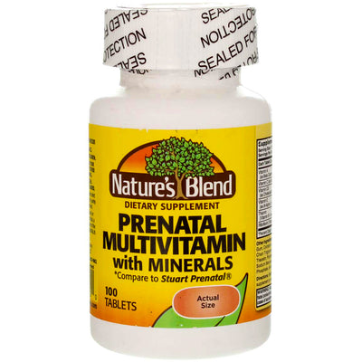 Nature's Blend Prenatal Multivitamin with Minerals Tablets, 100 Ct