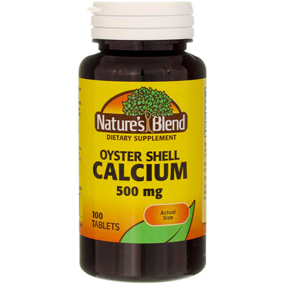 Nature's Blend Oyster Shell Calcium Tablets, 500 mg, 100 Ct