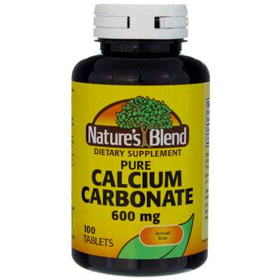 Nature's Blend Calcium Carbonate Tablets, 600 mg, 100 Ct