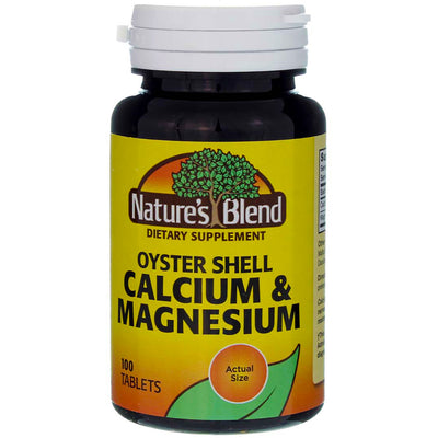Nature's Blend Oyster Shell Calcium & Magnesium Tablets, 750 mg, 100 Ct