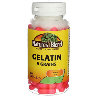 Nature's Blend Gelatin 9 Grains Capsules, 100 Ct