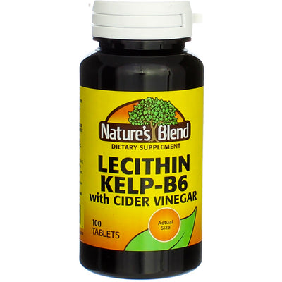 Nature's Blend Lecithin Kelp-B6 + Cider Vinegar Tablets, 100 Ct