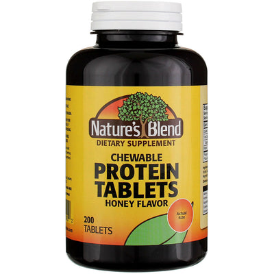 Nature's Blend Protein Chewable Tablets, Honey, 200 Ct