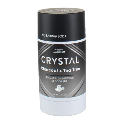 Crystal Magnesium Enriched Deodorant, Charcoal + Tea Tree, 2.5 oz