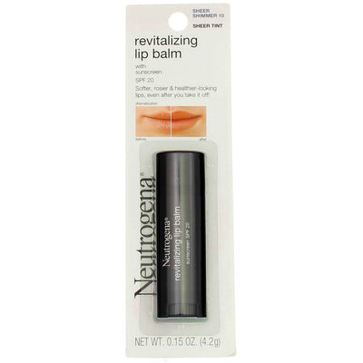 Neutrogena Revitalizing Lip Balm Stick, Sheer Shimmer 10, SPF 20, 0.15 oz
