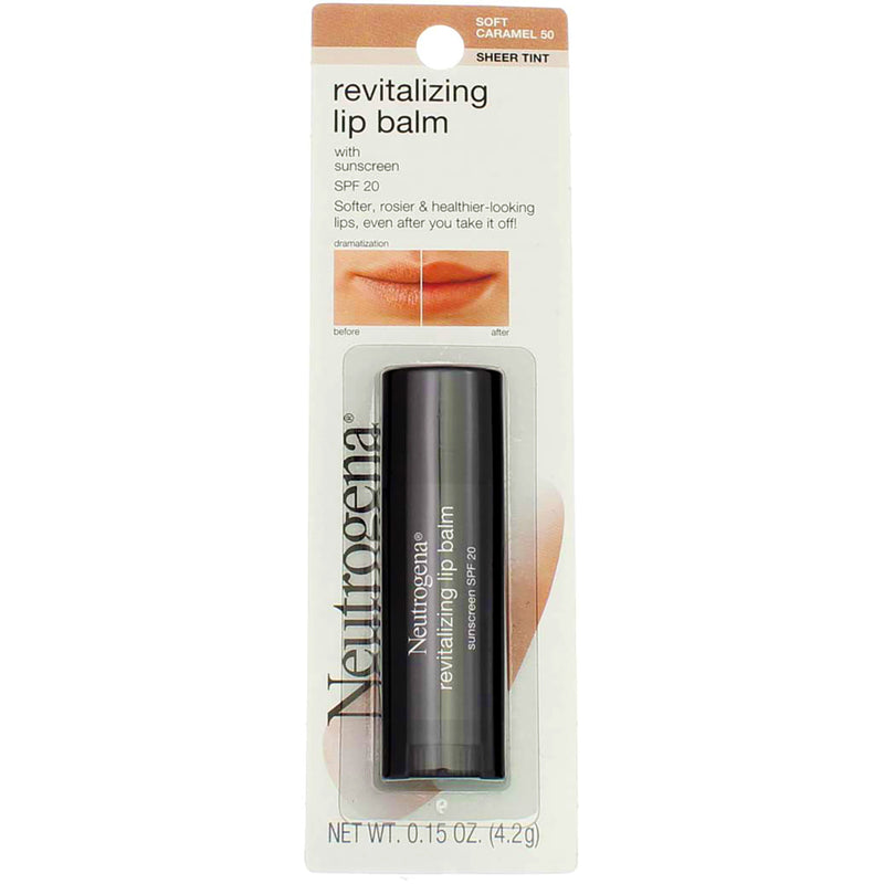 Neutrogena Revitalizing Lip Balm Stick, Soft Caramel 50, SPF 20, 0.15 oz