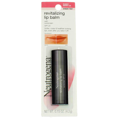 Neutrogena Revitalizing Lip Balm Stick, Sunny Berry 30, SPF 20, 0.15 oz