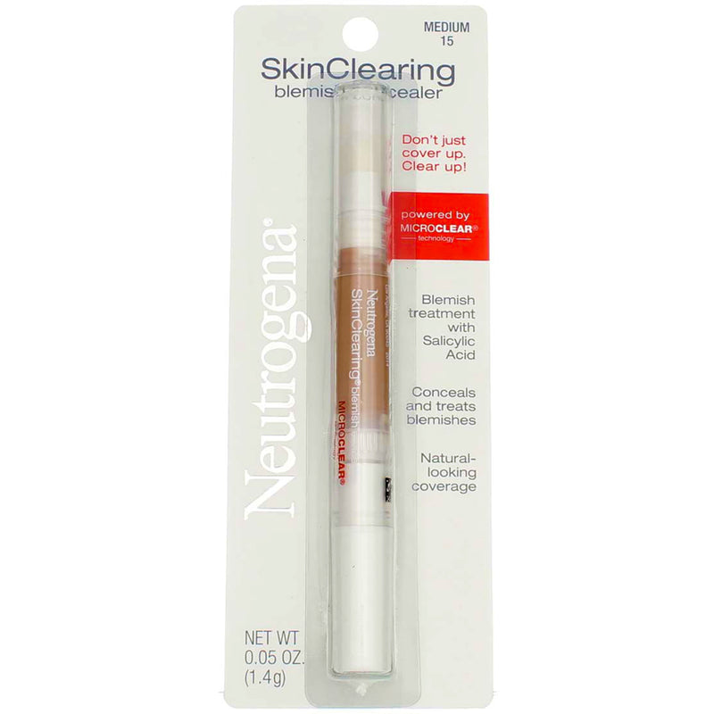 Neutrogena SkinClearing Blemish Concealer, Medium 15, 0.05 oz