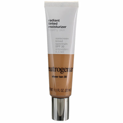 Neutrogena Radiant Tinted Face Moisturizer, Sheer Tan, 30, 1.1 fl oz