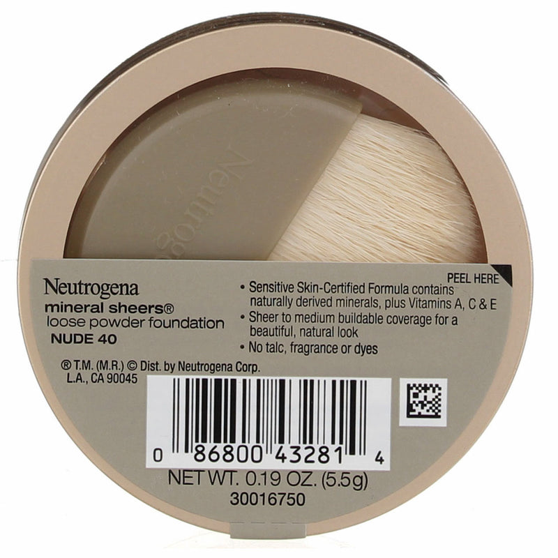 Neutrogena Mineral Sheers Loose Powder Foundation, Nude 40, 0.19 oz