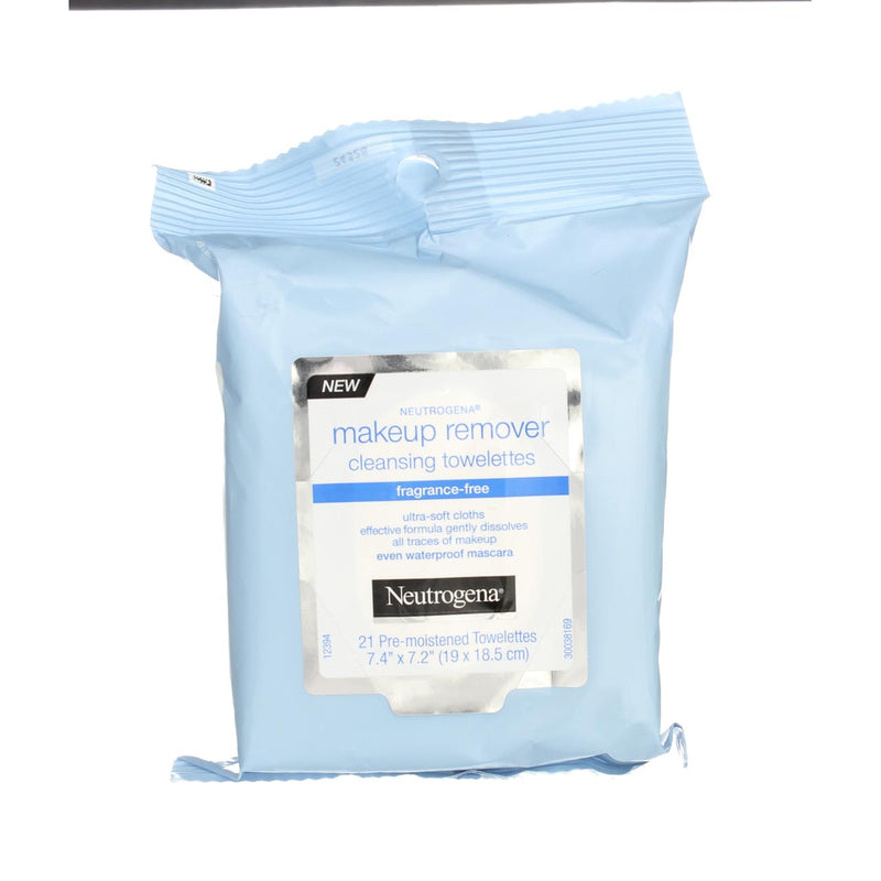 Neutrogena Makeup Remover Cleansing Towelettes, Fragrance Free, 21 Ct