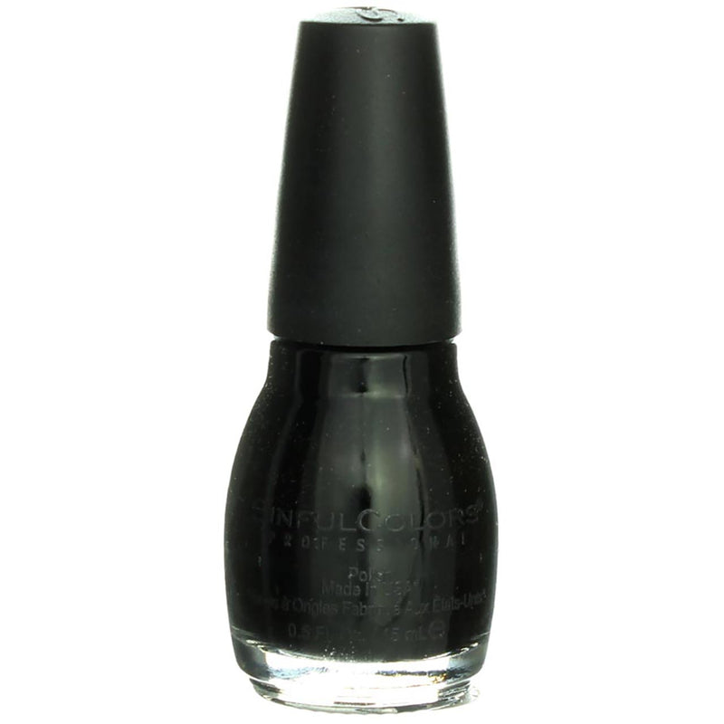 Sinful Colors Professional Nail Polish, Black On Black 103, 0.5 fl oz