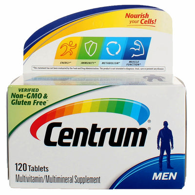 Centrum Men Multivitamins Tablets, Gluten-Free, 120 Ct
