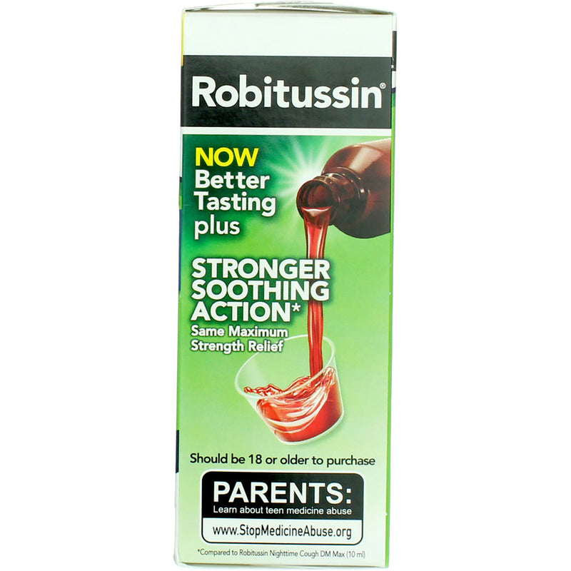 Robitussin Nighttime Cough Suppressant Liquid, Maximum Strength, Wildberry, 4 fl oz