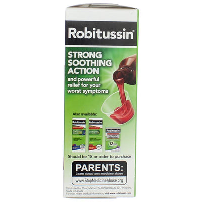Robitussin Maximum Strength Multi-Symptom Cough Cold + Flu, Raspberry, 4 fl oz