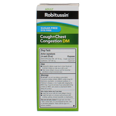 Robitussin Sugar Free & Dye Free Cough + Chest Congestion, 4 fl oz