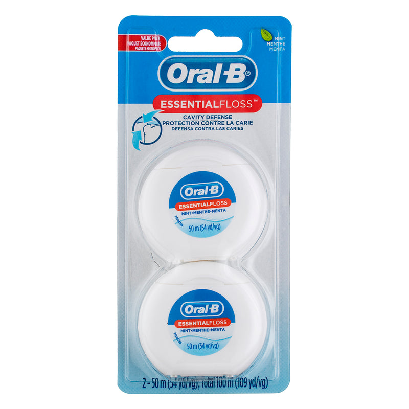 Oral-B Cavity Defense Essential Floss, Mint, 2 Ct