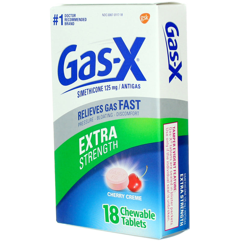Gas-X Extra Strength Gas Relief Chewable Tablets, Cherry Creme, 18 Ct